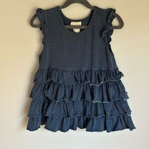 Matilda Jane Girls  (Its A Wonderful Parade) Navy Lizzy Top Polka Dot Size 8